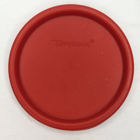 Vintage Tupperware Modular Mate 1606 Round Canister 15 Fl Oz 440mL Sheer Red Lid - Picture 7 of 12